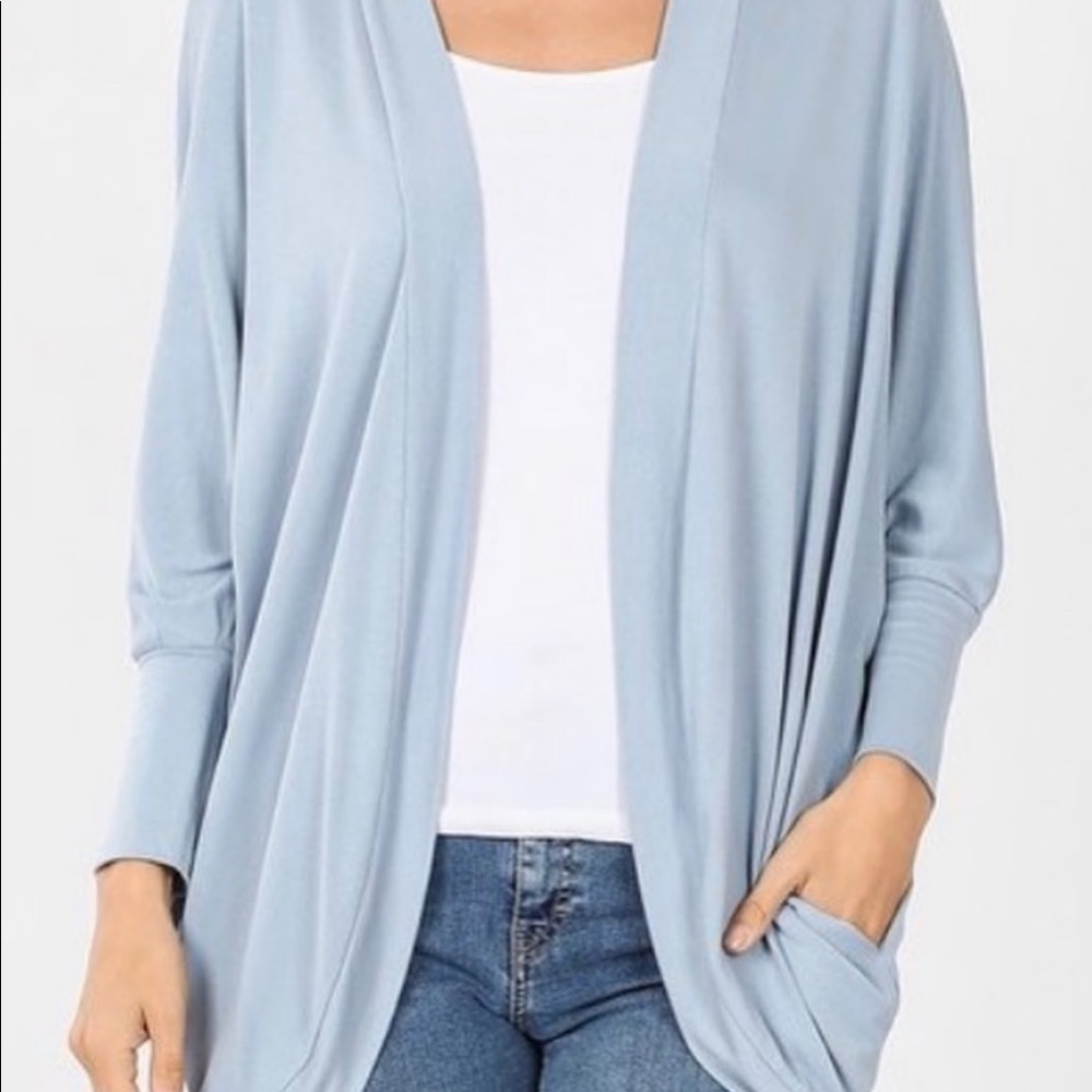 Zenana Cocoon Cardigan light blue